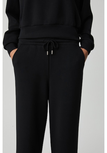 Kıerstan Kadın Scuba Kumaşlı Aşırı Yumuşak Oversize Siyah Eşofman Takımı