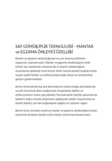 5 Çift Bonny Silver %13 Gümüş Çorap Normal Koruma