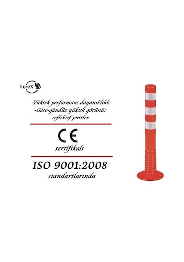 Lorex  Lr-0125 75 CM Şerit Ayırıcı Sert İleri Trafik Delinatör 750 MM