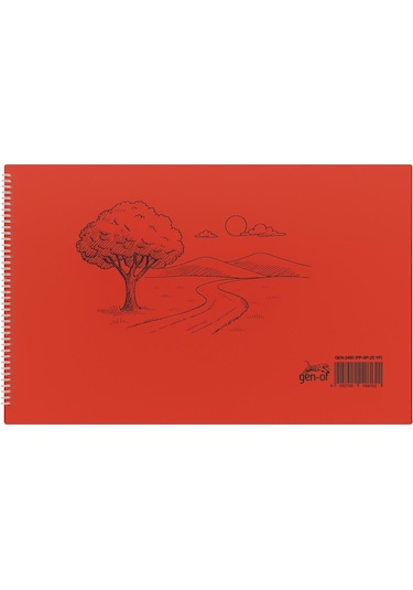 Gen-of 35x50 25 Yaprak Plastik Kapak Spiralli Büyük Boy Resim Defteri Gen-2450