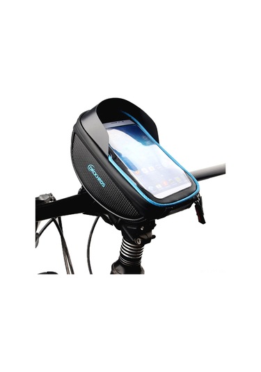 Youtek Bisiklet Gidon Çantası - Su Geçirmez Dokunmatik Telefon Kılıfı, Güneşlikli, Siyah Çok Renkli