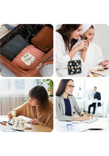 Fochsia 1 Adet 2 Renk Seçenekli Işık Rengi Şık Büyük Kapasiteli Hijyenik Ped Çantası - Portatif Sevimli Cep Düzenleme Çantası Açık Renk