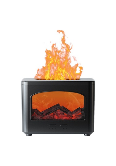 Yifomall Siyah Usb Ultrasonik Aroma Dağıtıcı - Gerçekçi Alev Efekti, Su Yokluğu Otomatik Kapanma, 270ml Tank, Ofis & Ev Kullanıma Uygun Nemlendirici