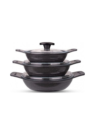Thermoad Pyro Serisi 6 Parça Güveç Sahan Set Gri THERMOAD.034 Gri