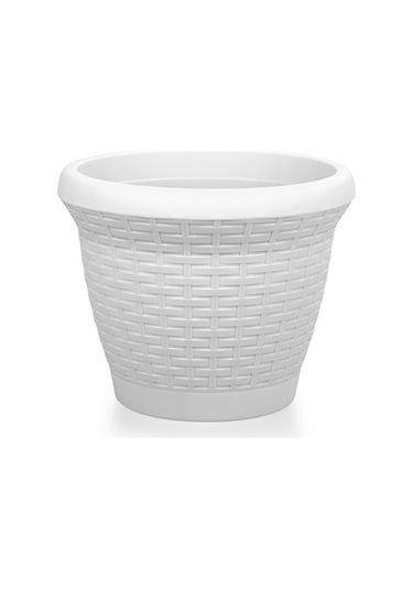 Serinova Hasır Saksı 10 Lt Beyaz