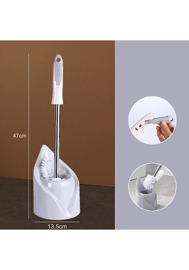 Novahub Gri Tuvalet Ölü Uç Yok Tuvalet Fırçası Seti Temizleme Fırçası Uzun Saplı Plastik Tuvalet Fırçası Tuvalet Fırçası Tuvalet Fırçası Gri