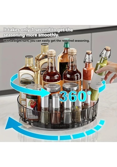 Topshop1 Krem Beyaz Döner Tepsili: Mutfak, Kiler, Banyo Düzenleyici Ve Saklama Çözümü Krem Beyaz