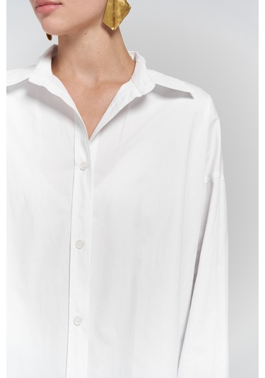 Phoebe Oversize Beyaz Gömlek Beyaz