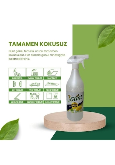 Glint 2 X 1 Litre %100 Çok Amaçlı Temizleyici Vegan Leke Çıkarıcı - Yağ Çözücü 2 Adet 2'li Set