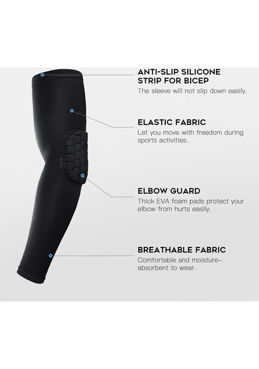 Flybuy Geniş Kullanım, 1 Adet Dirsek Kılıfı Kadınlar Erkekler İçin Kaymaz Dirsek Destek Dirsek Pedi Basketbol Voleybol Futbol Bisiklet Koşu İçin Koruyucu Siyah Siyah