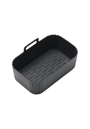 Siyah Hava Fritözleri Pot Güvenli Pişirme Yeniden Kullanılabilir Gıda Sınıfı Düz Renk Astar Mutfak Eşyaları Siyah