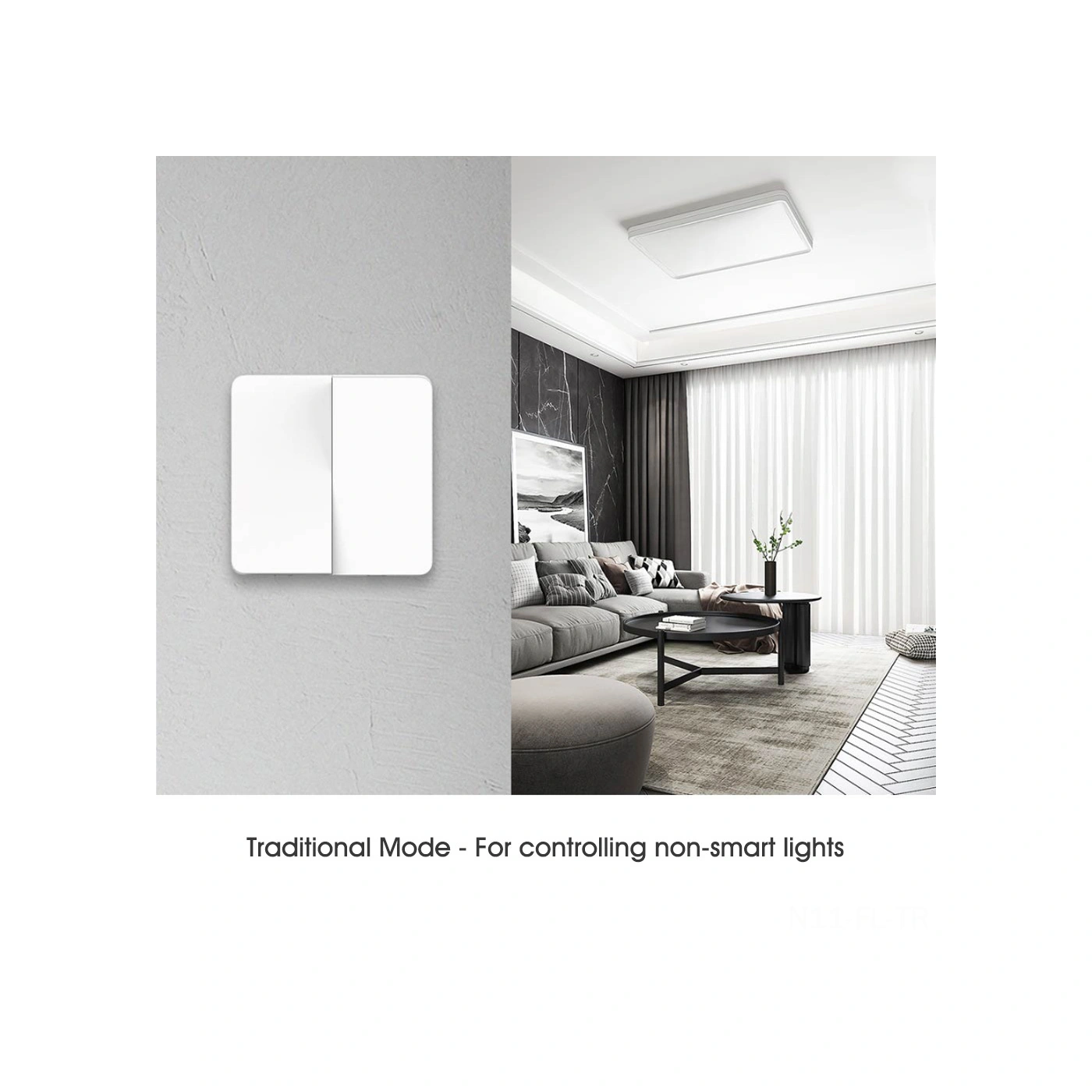 Lemestar Xiaomi Mijia Beyaz Duvar Anahtarı, Üçlü Çift Kontrol, Geleneksel Ve Kendi Kendine Geri Tepme Modu, 40.000+ Basma Testi, Uygulama Desteği Yok