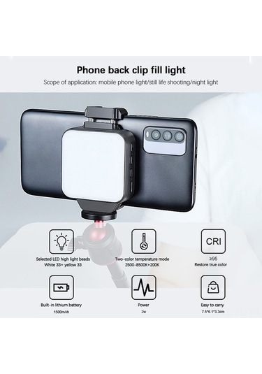 Didadodo Taşınabilir 2 Renkli Led Vlog Işığı - 66 Led, Cri 95, 2500k-8500k, Soğuk Ayakkabı Bağlantılı Siyah Siyah