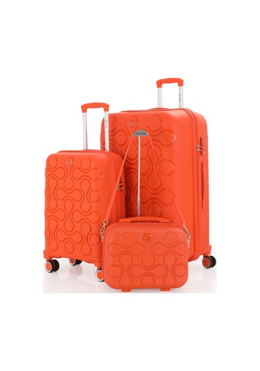 Mçs Polipropilen 3lü Valiz Seti Büyük & Kabin & Makyaj V376 S23sy1000053-set 00314 Portakal
