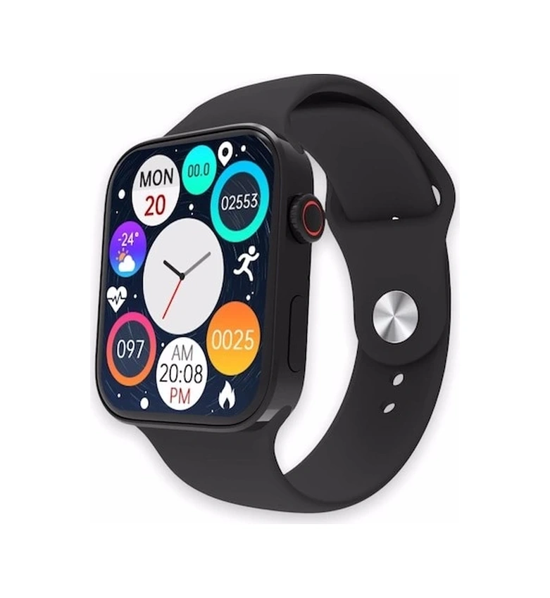 Konuşma Özellikli Smart Watch 7 Akıllı Saat Su Geçirmez Yan Tuşlu Köşeli Yeni Alüminyum Kasa Siyah