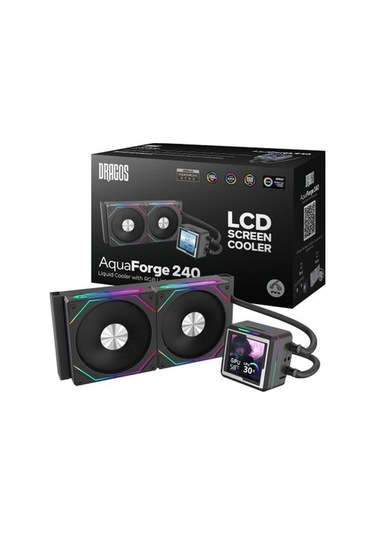Dragos Aquaforge 240 Intel-amd 240mm Lcd Ekranlı Argb Siyah Sıvı Soğutucu
