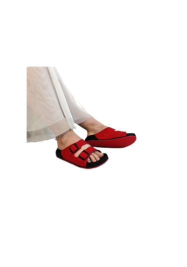 Pierre Cardin 7410 Kırmızı Çift Tokalı Yumuşak Taban Rahat Terlik Kırmızı