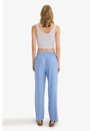 Defacto Regular Fit Uzun Boy Çizgili Pijama Altı-fall İn Love E8645ax25aube553 Mavi