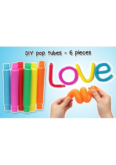 6 Adet Pop Tube Duyusal Oyuncak Fidget Zihinsel Eğitici
