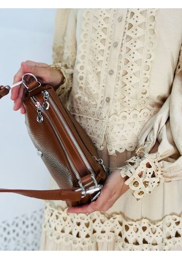 Miami Polo Clup Yumuşak Suni Deri Çapraz Askılı El Çanta Taba