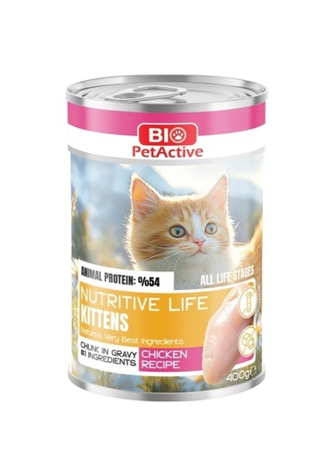 Bio Petactive Nutritive Life Tavuklu Yavru Kedi Konservesi 400 Gr