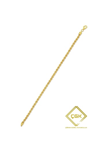 Çgk Çiğdem Gürel Kuyumculuk 2 Mm Halat Zincir Altın Bileklik Çok Renkli
