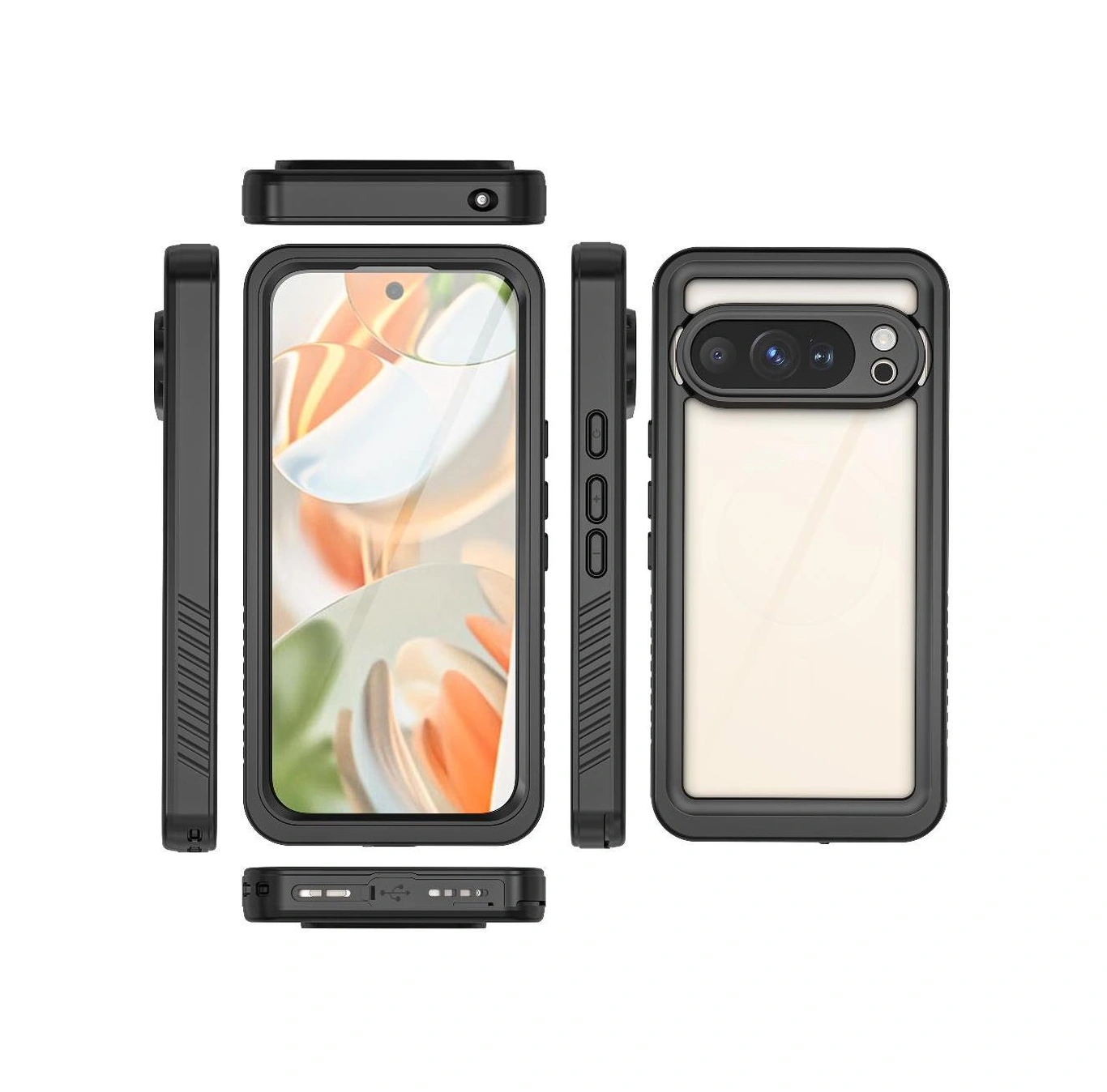 Google Pixel 10 Pro İçin Su Geçirmez Kılıf Ip68 Su Geçirmez Tam 12ft Askeri Şok Geçirmez Ekran Koruyucu İle