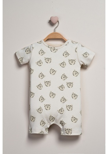 Baby Fou Kısa Kollu Barbatöz Tulum Ekru