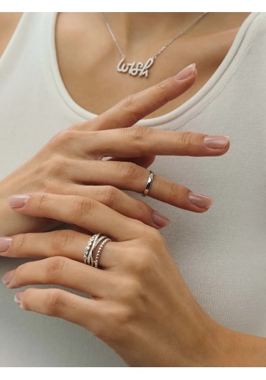 Fly Jewelry 925 Ayar Gümüş Falanks Yüzüğü 208760274 Gri