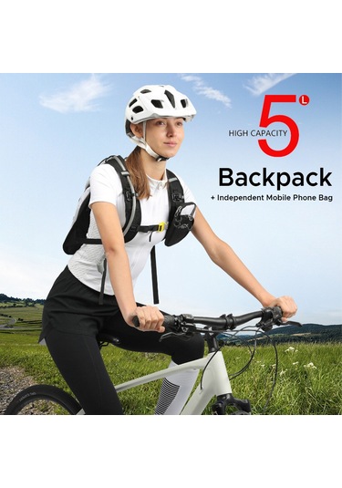 Inoxto-bisiklet Yürüyüş Koşu İçin 5l Hidrasyon Paketi Nefes Y28360b Siyah