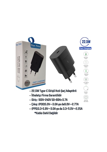 Galaxy Watch 5 Uyumlu 22.5W Type-C Girişli Hızlı Şarj Aleti Adaptör - İthalatçı Garantili
