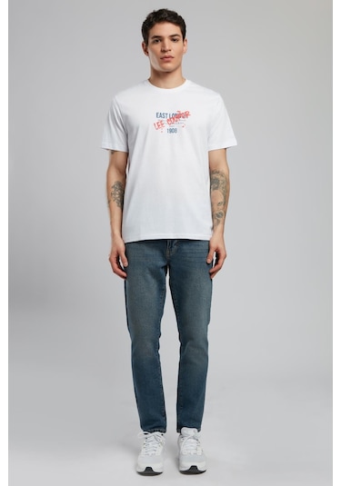 Lee Cooper Orsino Erkek O Yaka T-shirt Beyaz-19918 Beyaz