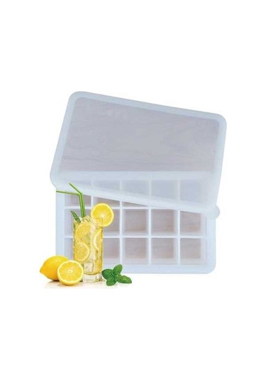 Besthome1 15 Izgara Silikon Buz Kalıbı, Kapaklı, Kolay Kaldırılabilir, Renkli Mutfak Ürünü Çok Renkli