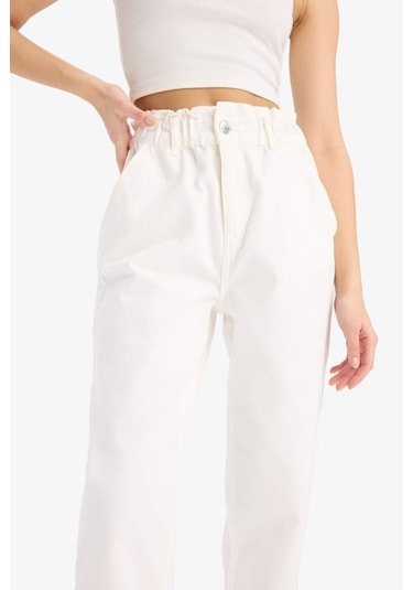 DeFacto Paperbag Gabardin Kumaş Pantolon Cepli Standart Paça S2790AZ25SPER105