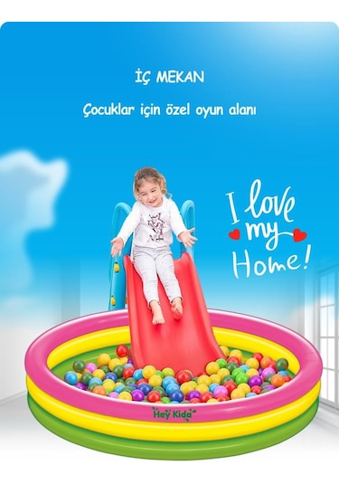 Heykida Şişme Tabanlı 3 Boğumlu Pompalı Havuz 114x25 Cm Mavi - Kırmızı
