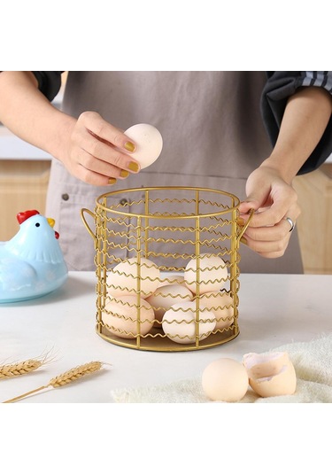 Suntek Vintage Tel Sepet Kulplu Yumurta Çiftlik Tarzı Depolama Stil 2 Diğer