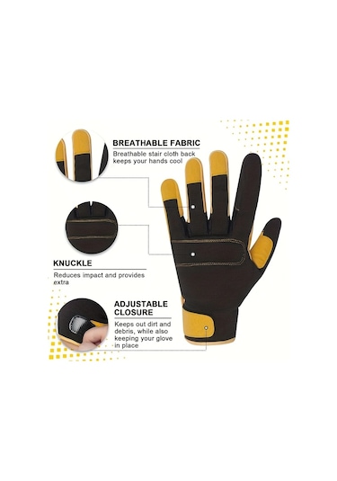 Techbloom Siyah L Tam Parmak Eldiveni Erkek Kadın Outdoor Spor İçin Esnek Nefes Alabilir