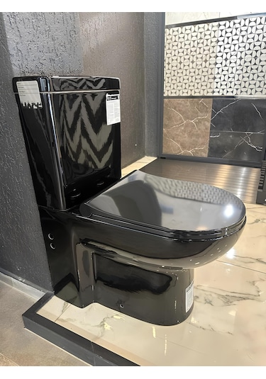 Modern Duvara Sıfır Siyah Klozet Takımı