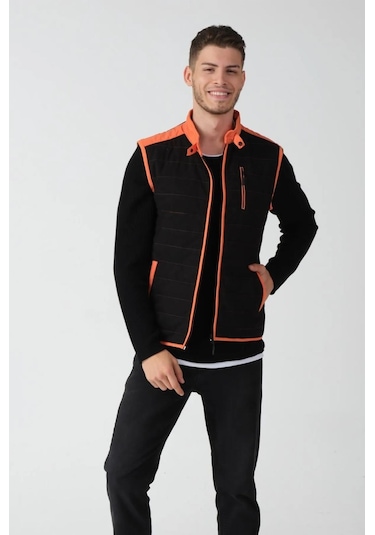 Alexandergardı Renk Detaylı Yelek E25-605yelek Turuncu