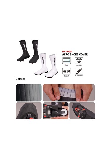 Bisiklet Ayakkabı Koruyucu Kaymaz Su Geçirmez Aero Galoş Gri - Siyah