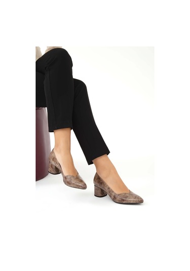 Tamer Tanca Kadın Hakiki Deri Vizon Topuklu & Stiletto Ayakkabı 923 450 Bn Ayk Sk22/23 Vızon Vizon