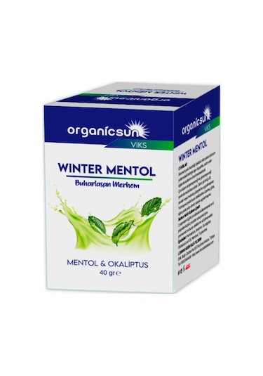 Organicsun Winter Mentol Buharlaşan Merhem Viks 40 G