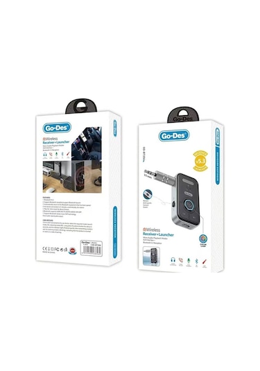 Go - Des GD-BT206 Kablosuz Ses Alıcı Aux Girişli Bluetooth Receiver Bluetooth Adaptör V5.3