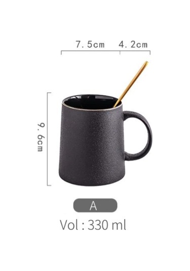 Seramik Kupa Tumblers Çay Tumbler Bardak Kahve Süt Kupalar Yenilik Büyük Vintage Ev Siyah Kupası Kupalar Siyah