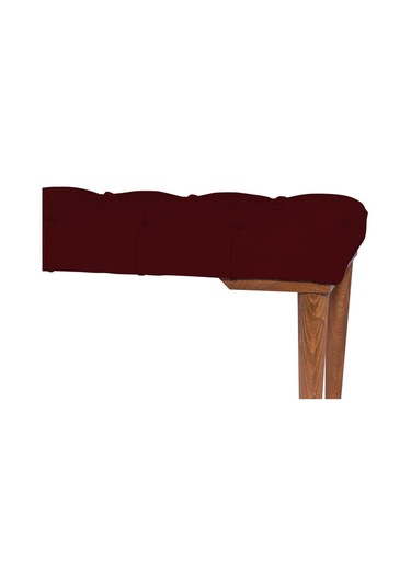 Gazzini Classic Retro Gürgen Ayak Chester Model Kapitoneli Bordo Puf Bench - Ceviz Ayak