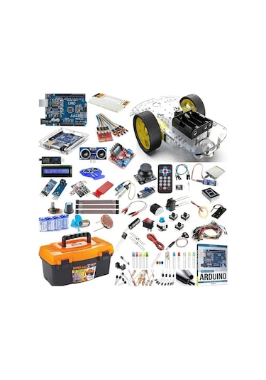 Arduino Uno Full Başlangıç Seti 2wd Robot Araba 113 Parça 377 Adet
