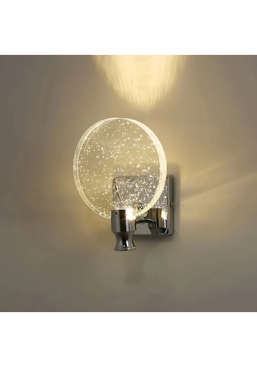 Challenger Gümüş Kristal Duvara Monte Lamba Yatak Odası Oturma Odası Aydınlatma Aparatı Gümüş