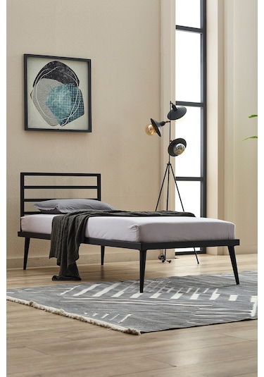 Nerisa Tek Kişilik Metal Karyola-siyah