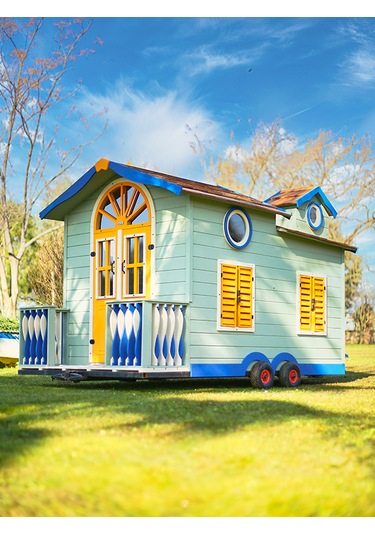 Mandu Ahşap Çocuk Tinyhouse Oyun Evi Çok Renkli
