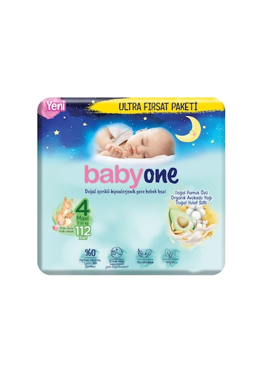 Babyone Gece Bebek Bezi 4 Numara Maxi Ultra Fırsat Paketi 112 Adet